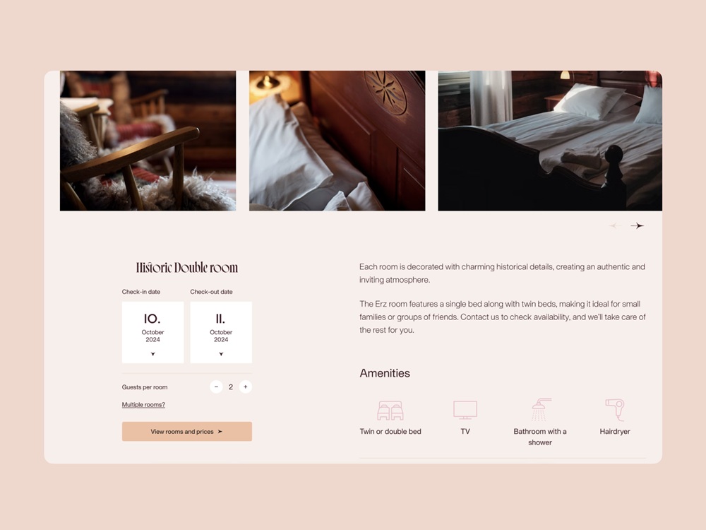 roros hotel website design design4users case study