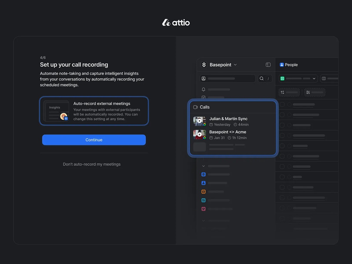attio onboarding design dark design4users
