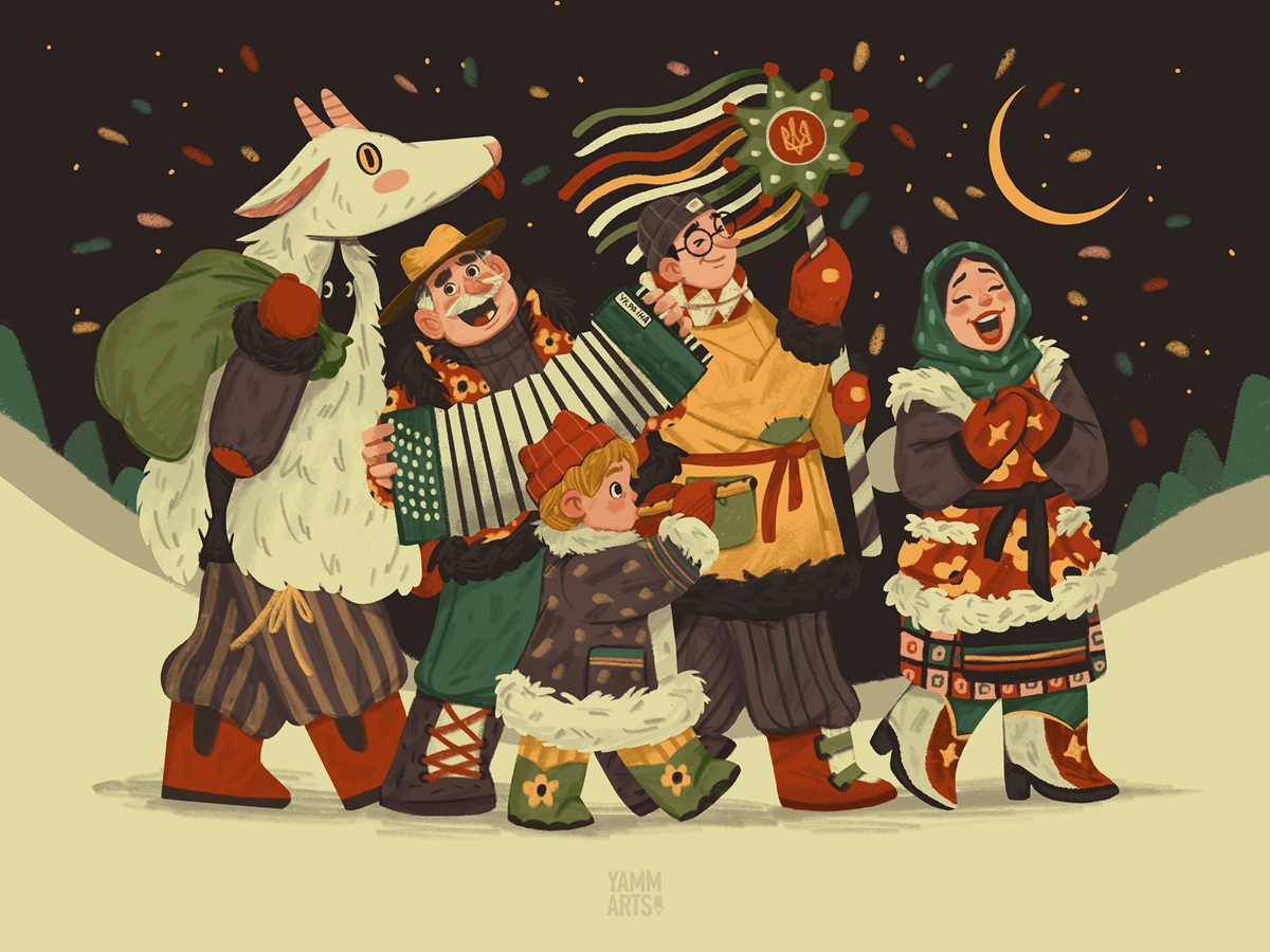 christmas greeting cards maryna solomennykova yamm arts design4users