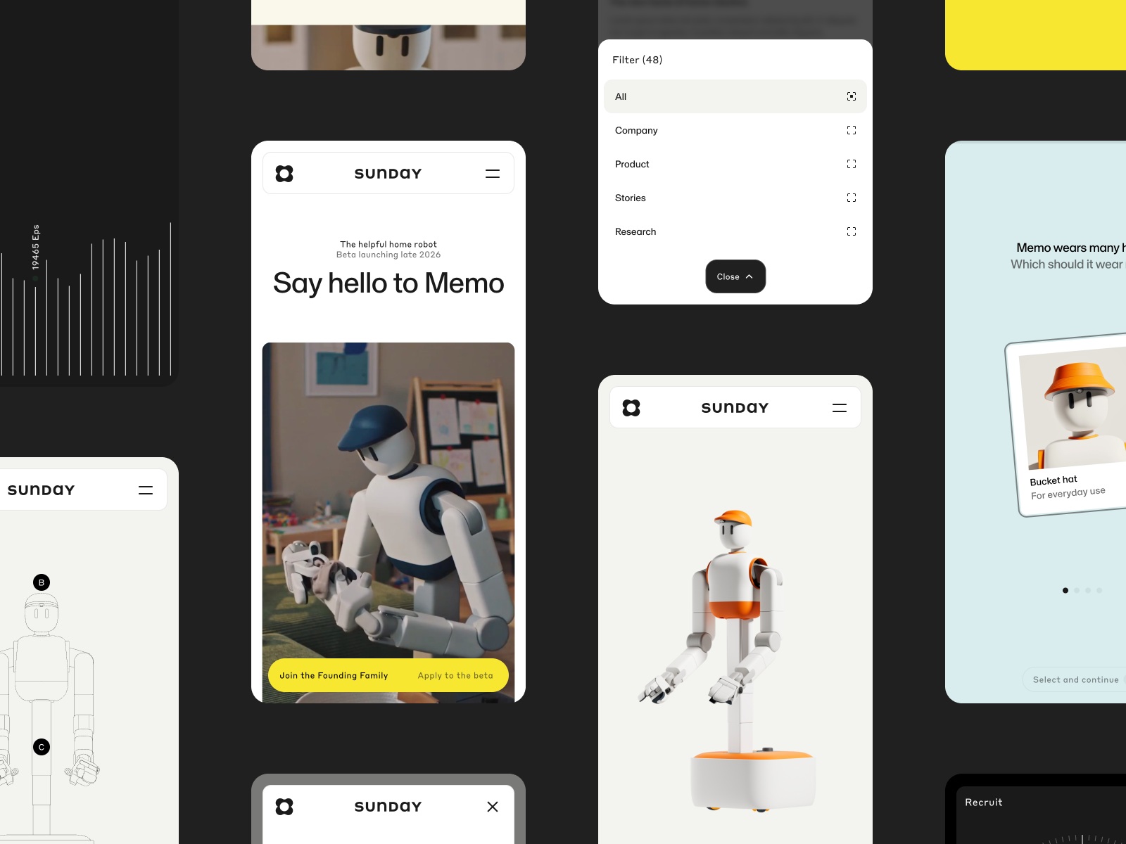 Case Study: Sunday. Company Website for Helpful Robotics Creators
