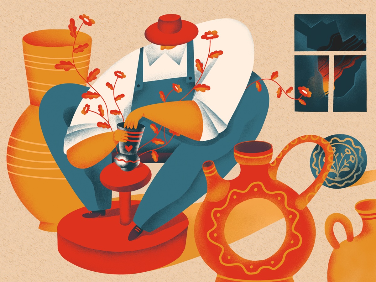 inner peace illustration art yaroslava yatsuba brightarts design4users