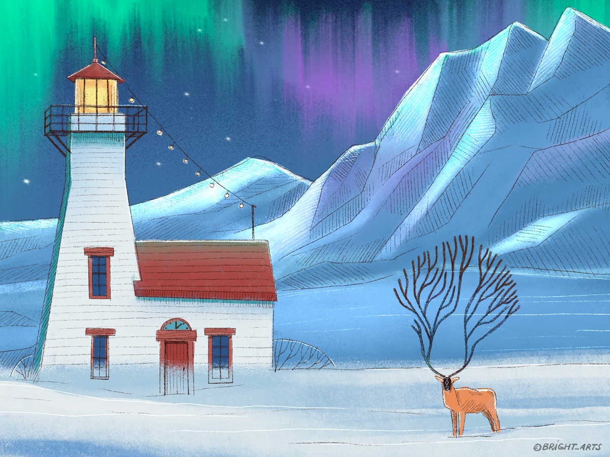 lighthouse illustrations yaroslava yatsuba illustration art