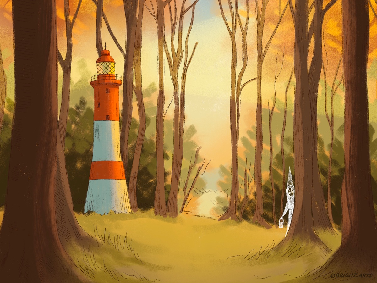 lighthouse illustrations yaroslava yatsuba illustration art