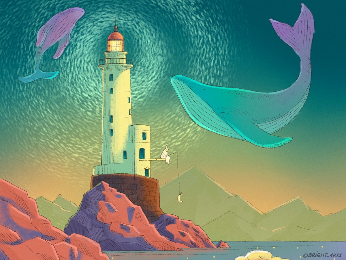 lighthouse illustrations yaroslava yatsuba illustration art