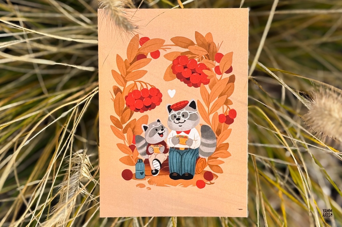 maryna solomennykova illustration art greeting cards autumn design4users
