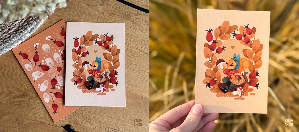 maryna solomennykova illustration art greeting cards autumn design4users