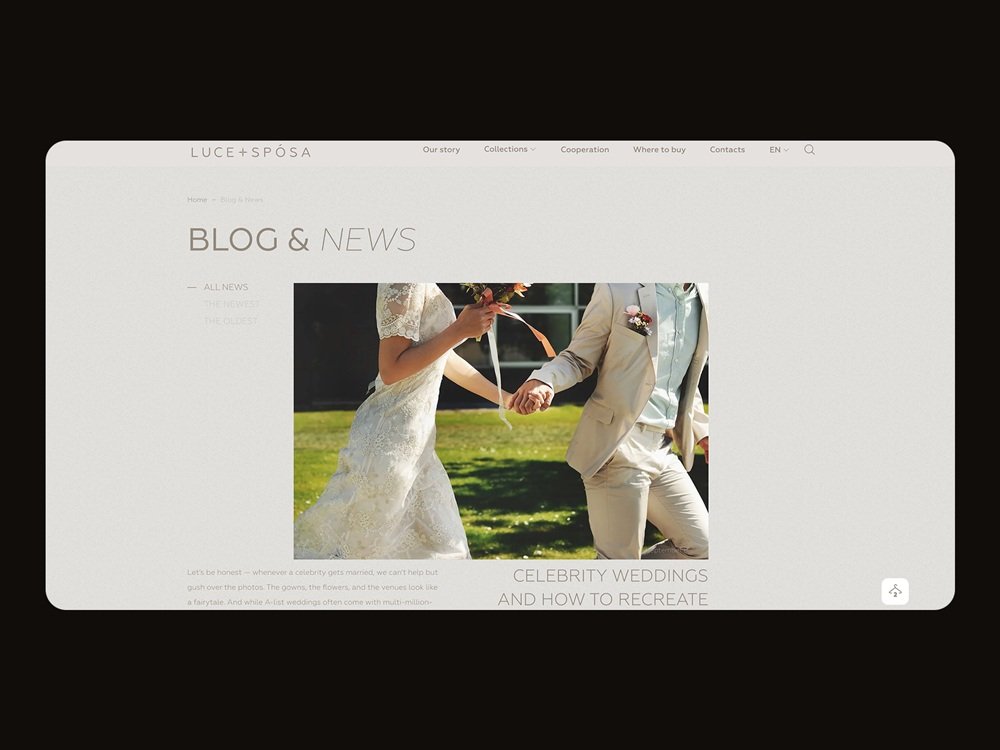 Case Study: LuceSposa. Website for Wedding Dress Manufacturer