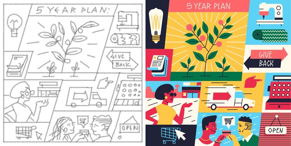 muti editorial illustration African Youth Survey design4users