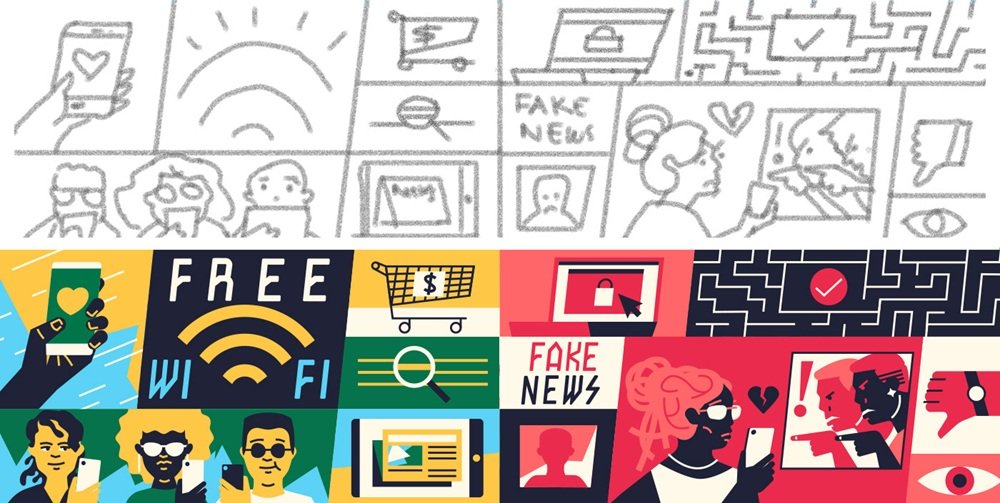 muti editorial illustration African Youth Survey design4users