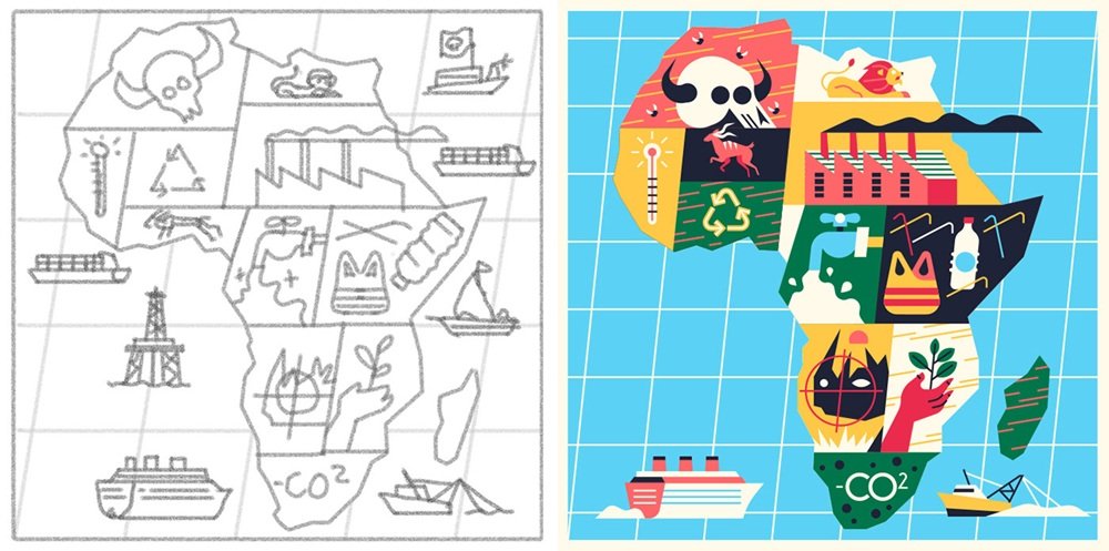 muti editorial illustration African Youth Survey design4users