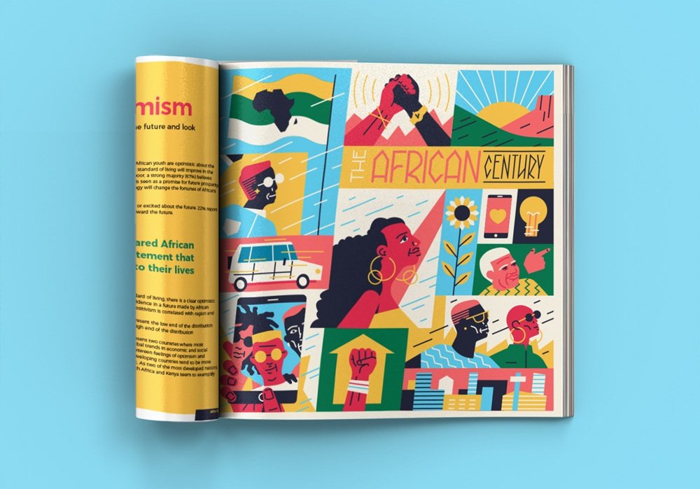 muti editorial illustration African Youth Survey design4users