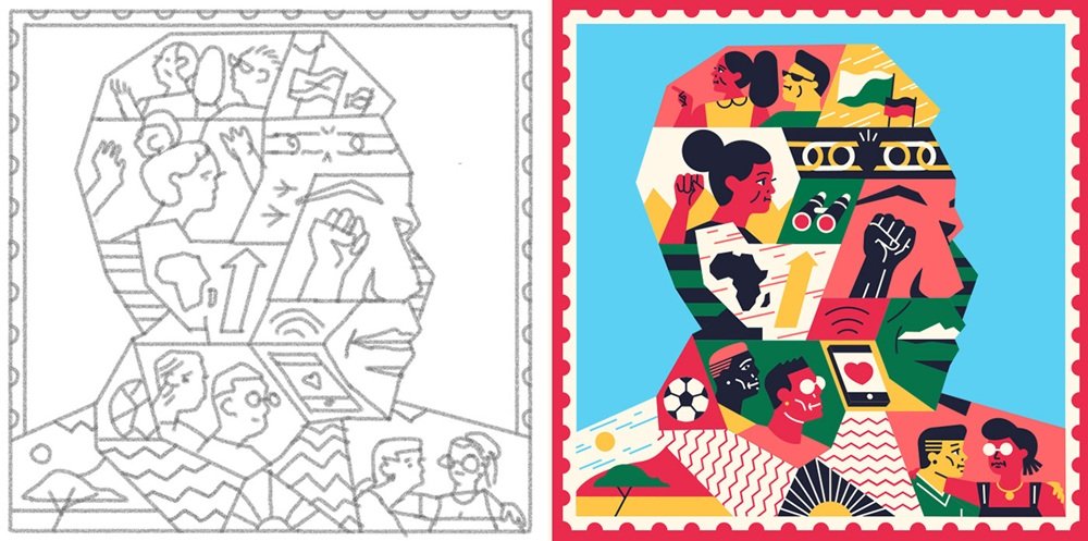 muti editorial illustration African Youth Survey design4users