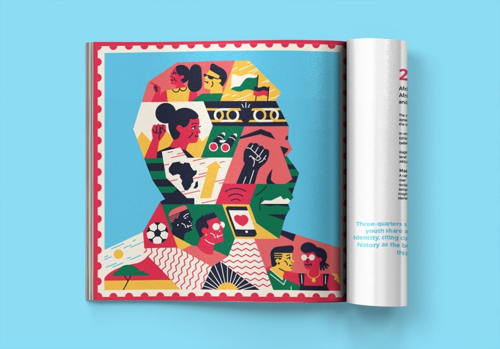 muti editorial illustration African Youth Survey design4users