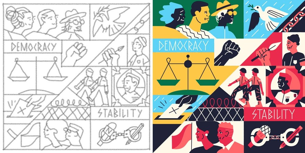 muti editorial illustration African Youth Survey design4users