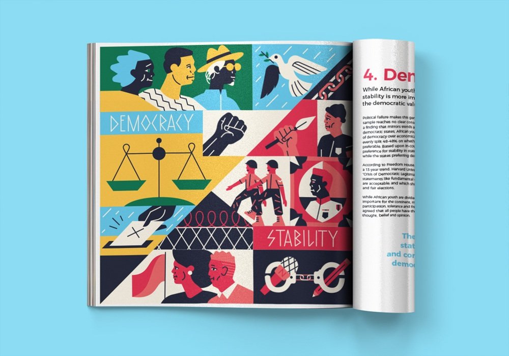 muti editorial illustration African Youth Survey design4users
