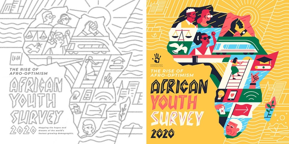 muti editorial illustration African Youth Survey design4users